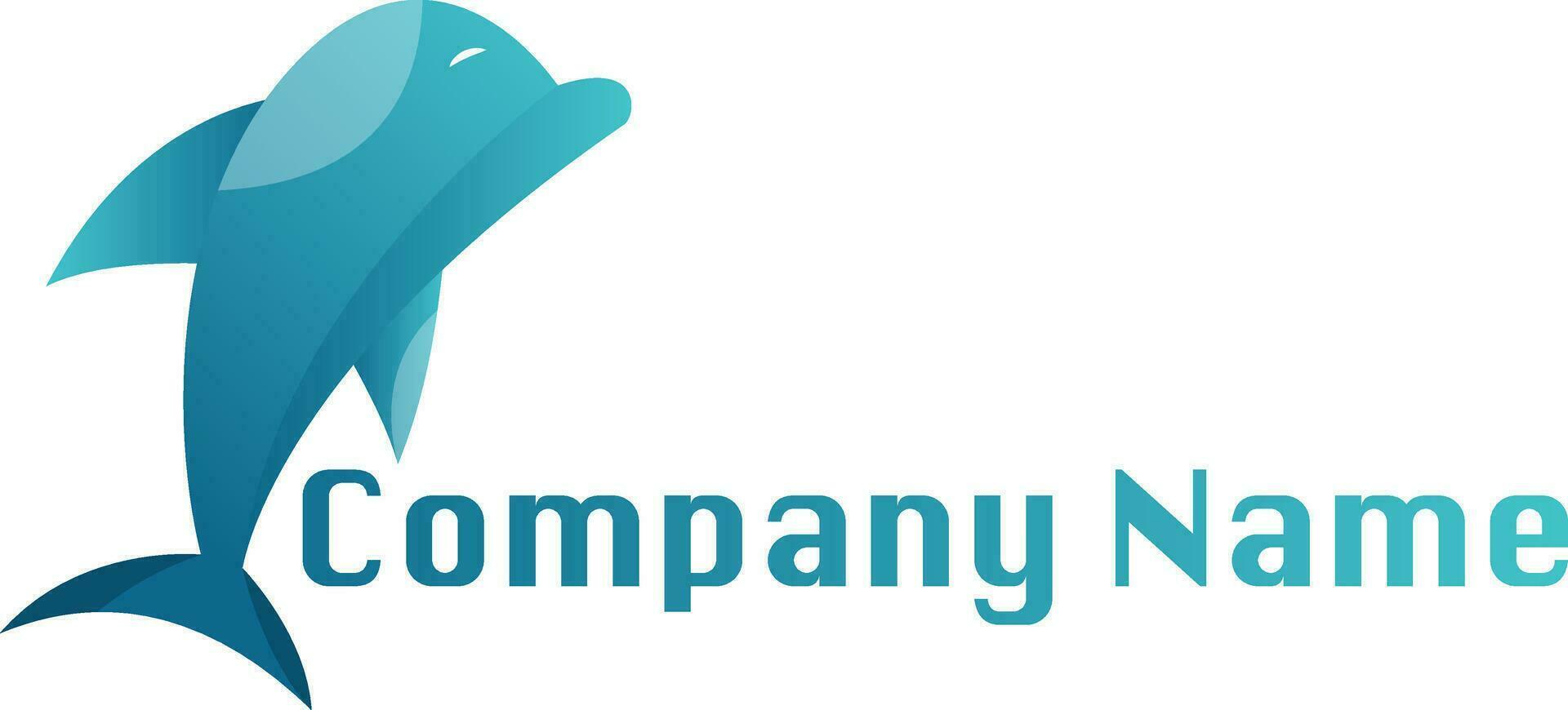 ligero azul delfín vector logo diseño en blanco antecedentes