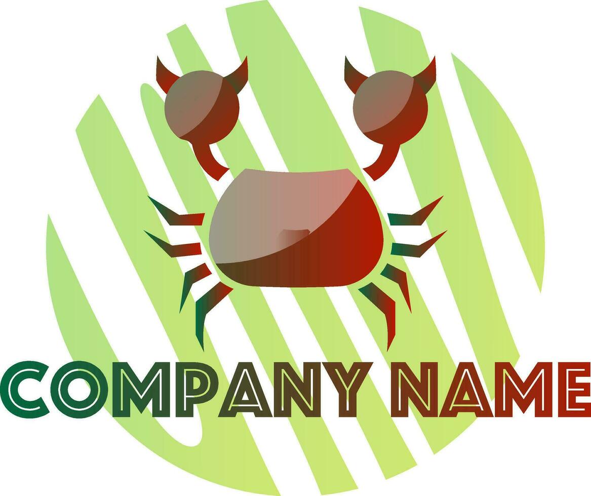 Red and green crab vector logo design on a white background