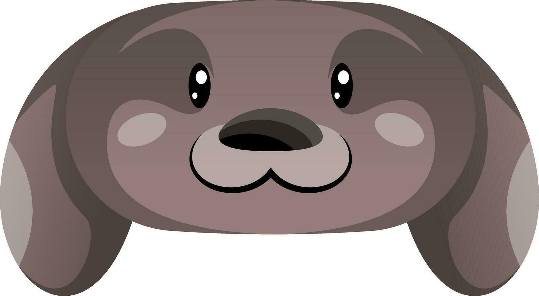 Cartoon grey puppy vector illustration on white background