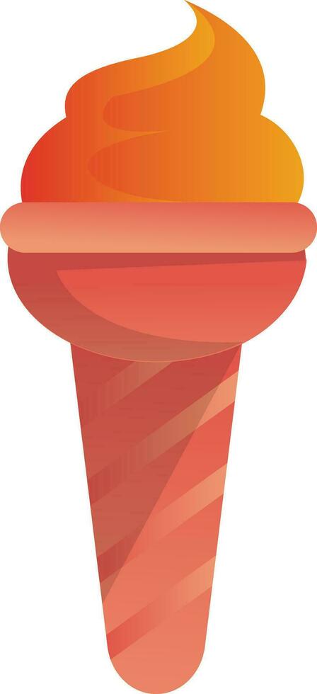 Pink cone with orange ice cream vector illustration on a white background