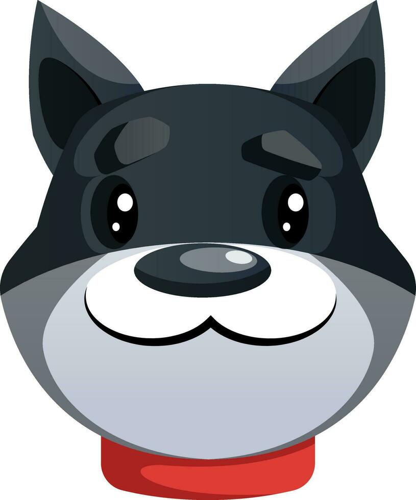 Black cartoon puppy vector illustartion on white background