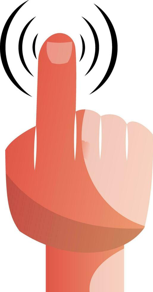 Vector illustration of a hand with pointing finger on a white background