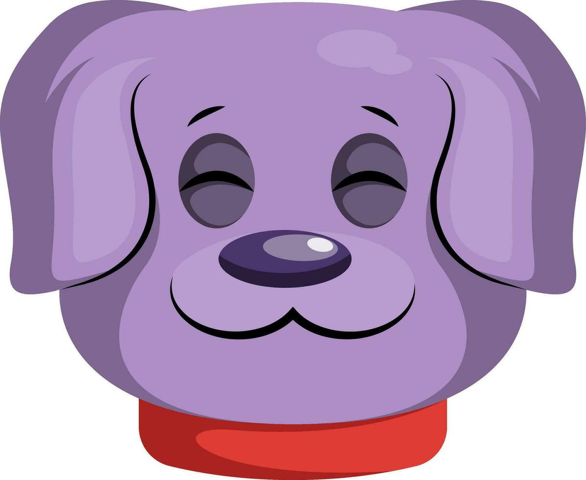 Happy purple cartoon dog vector illustartion on white backgorund