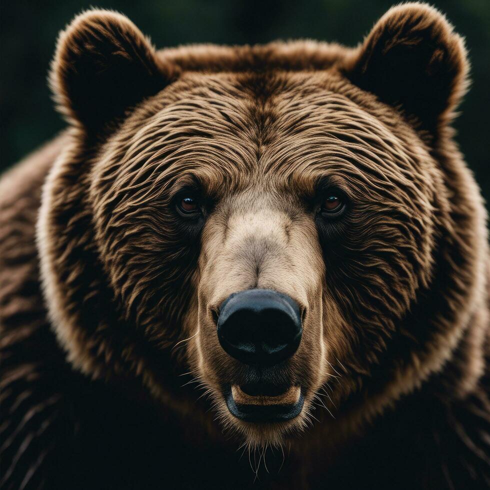 ai generado formidable rostro de un oso foto