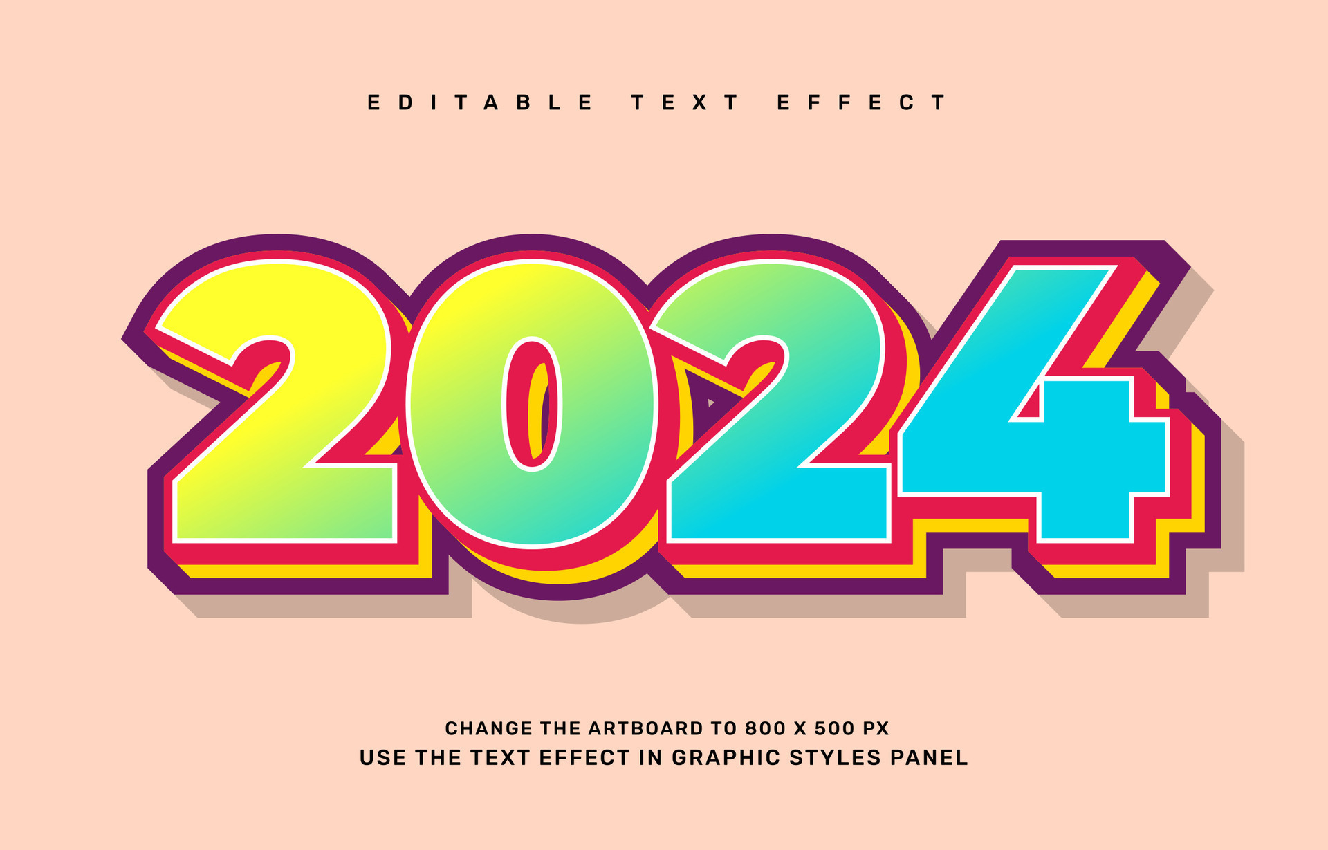 New year 2024 editable text effect template 35378096 Vector Art at Vecteezy