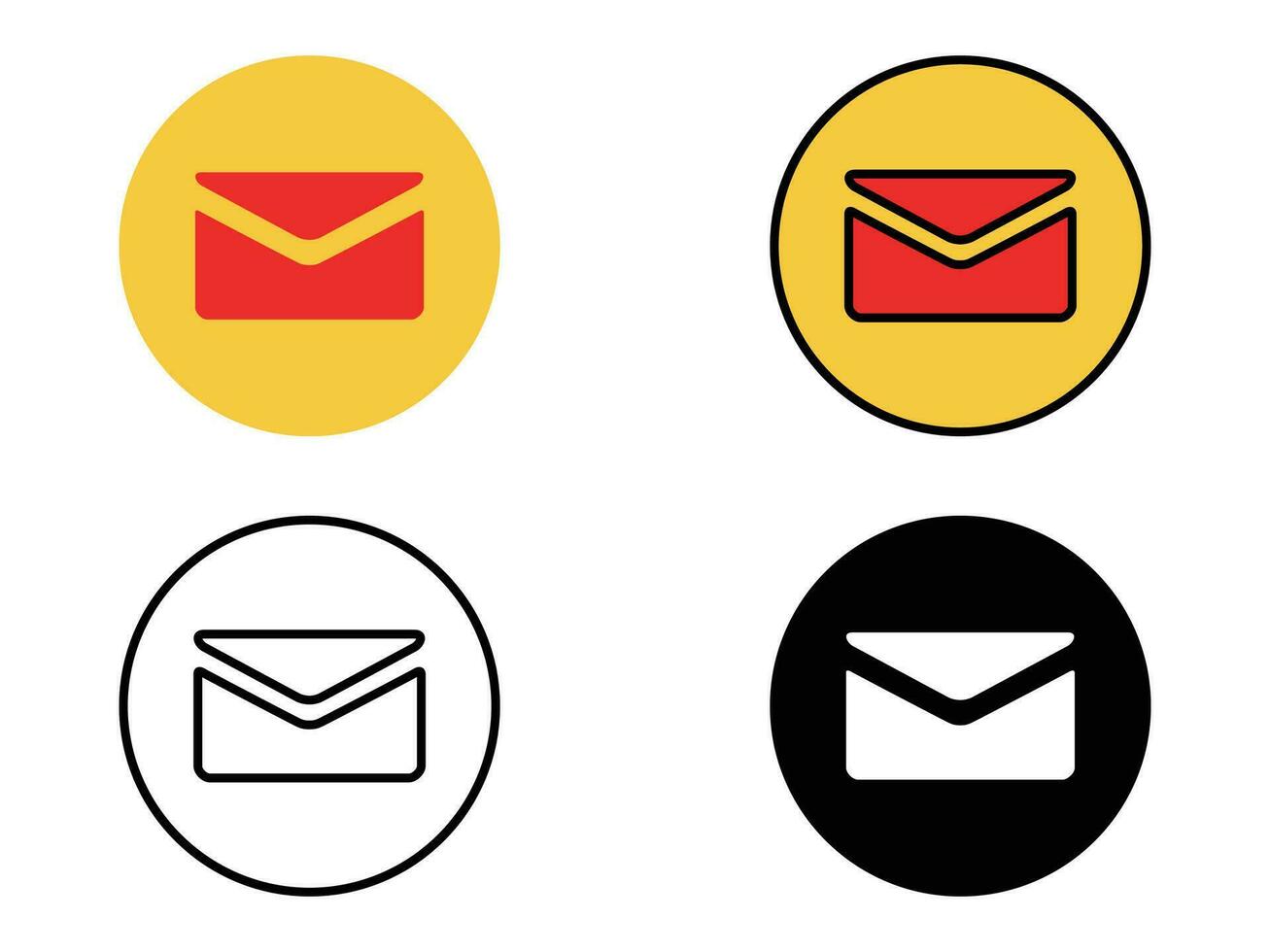 Set of mailbox collection vector icon illustration