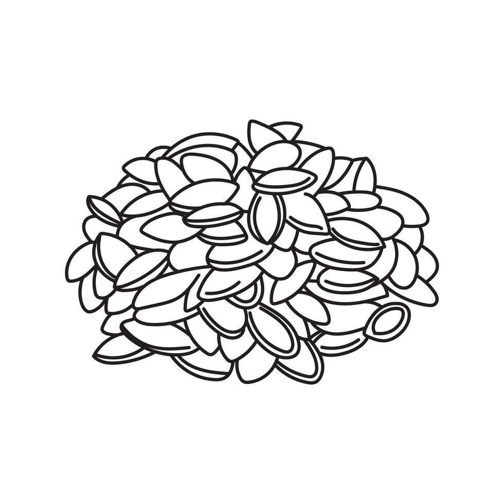mano dibujado niños dibujo vector ilustración egushi semillas en un dibujos animados estilo aislado en blanco antecedentes