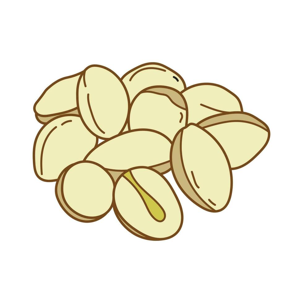 Kids drawing vector Illustration ginkgo beans in a cartoon style Isolated on White Background