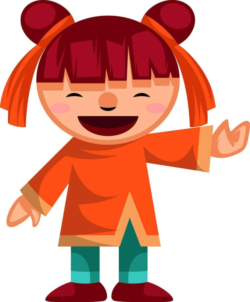 Chinese girl is happy for a New Year aheadvector illustration vector