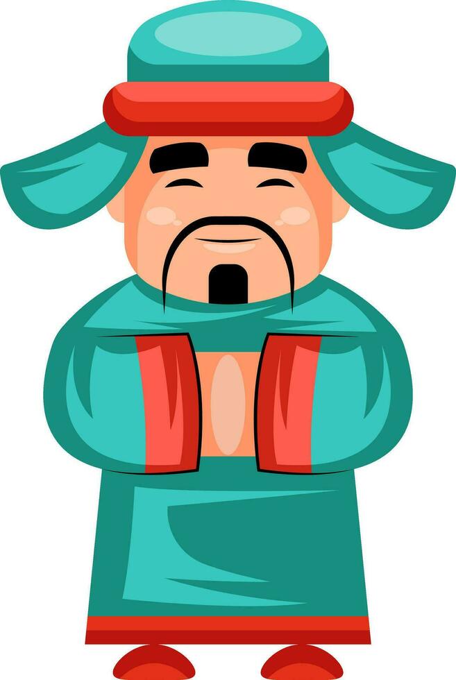 Chinese man celebrating Chinese New Year vector illustration