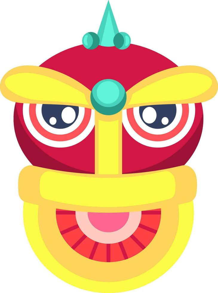 Monster head for Chinese New Year decorationillustration vector on white background