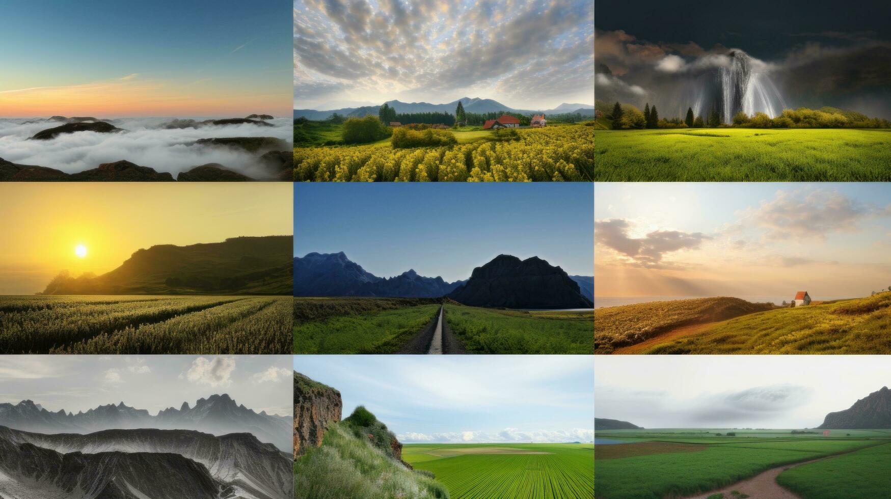 AI generated featuring peaceful landscape background photo