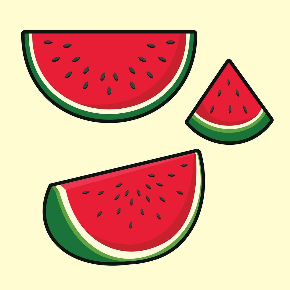 Watermelon Palestine Symbol for Peaceful Country . Green, White, Red, Black. Fresh Watermelon Fruit vector