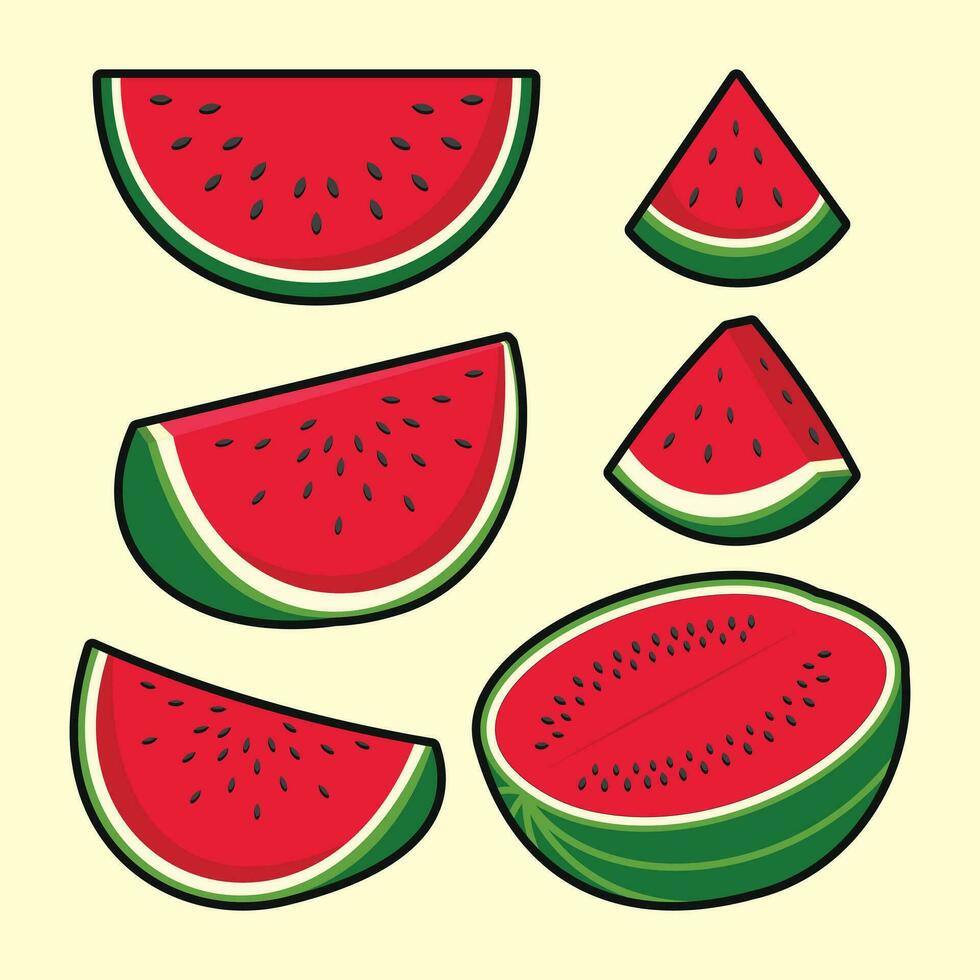 Watermelon Palestine Symbol for Peaceful Country . Green, White, Red, Black. Fresh Watermelon Fruit vector
