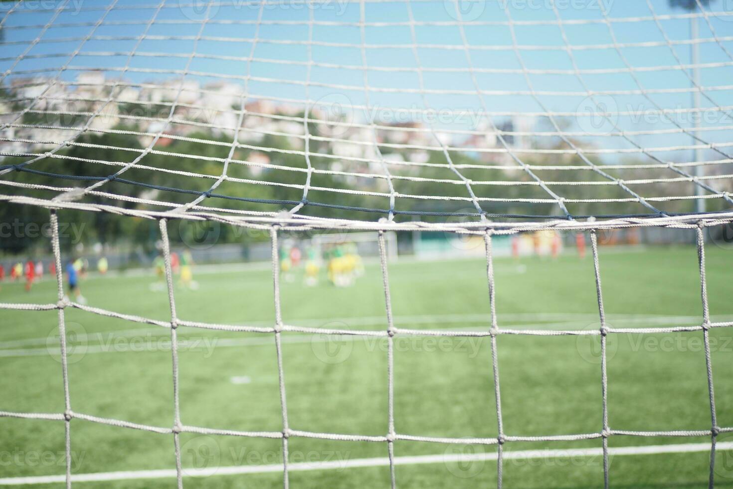 red de un objetivo de un fútbol americano estadio foto