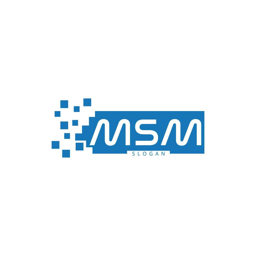 MSM letter logo design in illustration. Vector logo, calligraphy designs for logo, Technology MSM Letter logo.