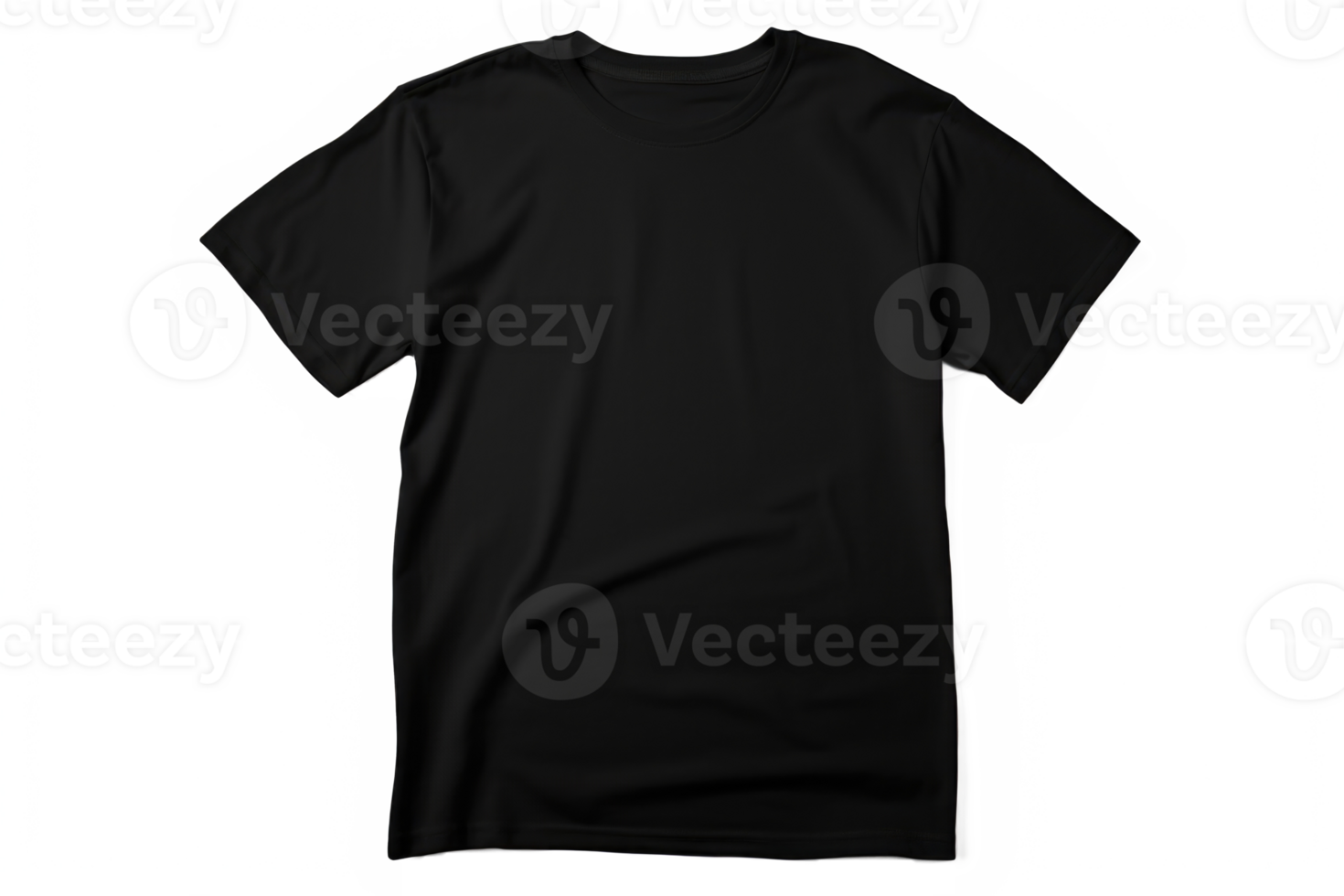 AI generated Black t-shirt blank isolated on transparent background png