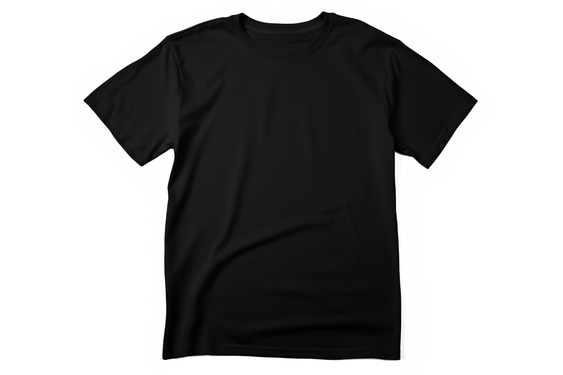 AI generated Black t-shirt blank isolated on transparent background ...