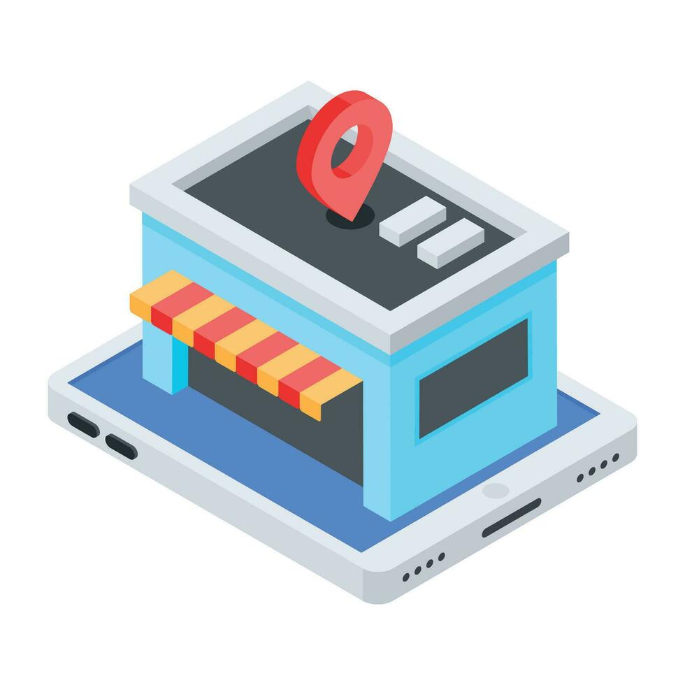 Customizable isometric icon of buy online vector