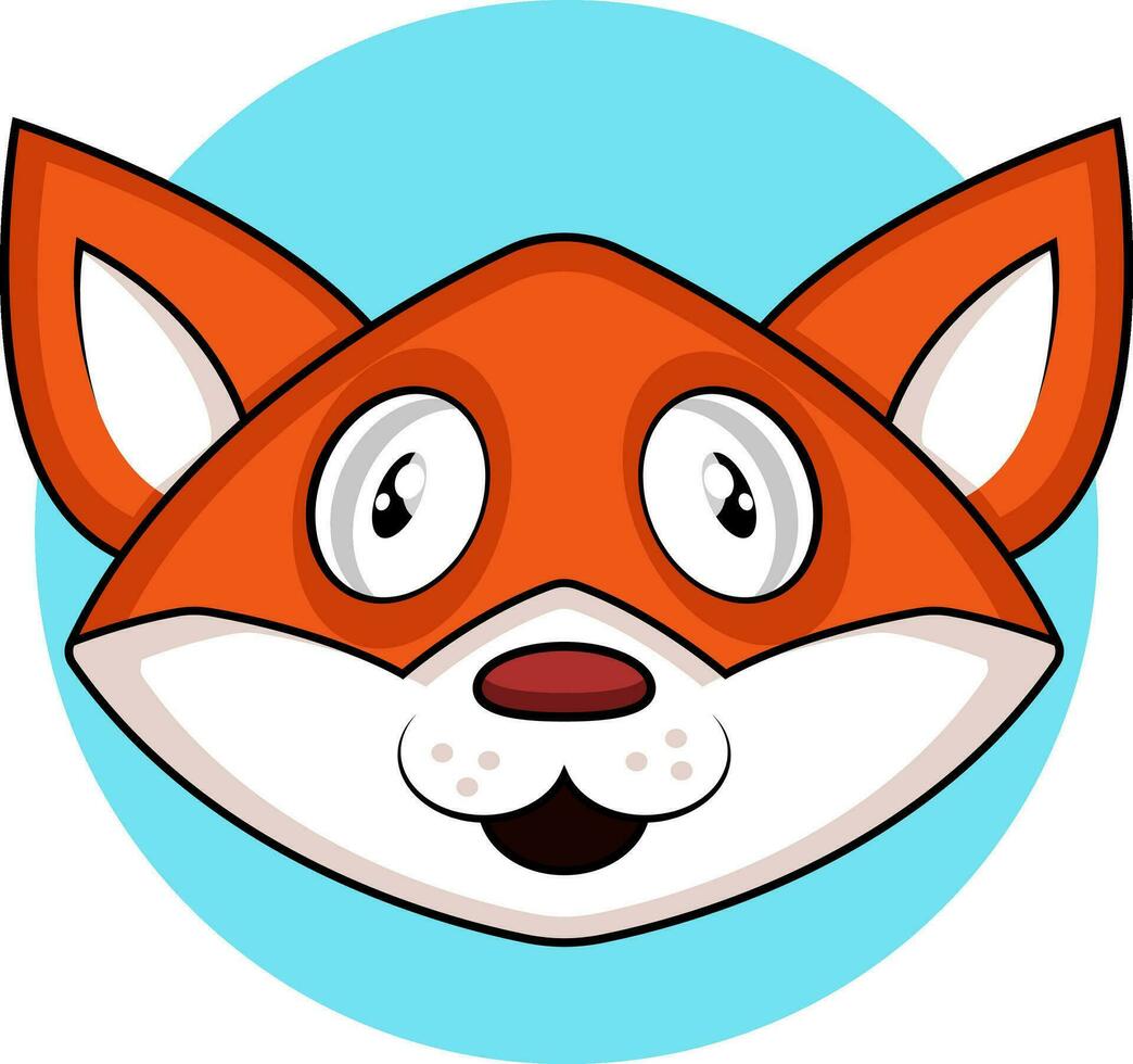 Simple cartoon fox vector illustration on white background