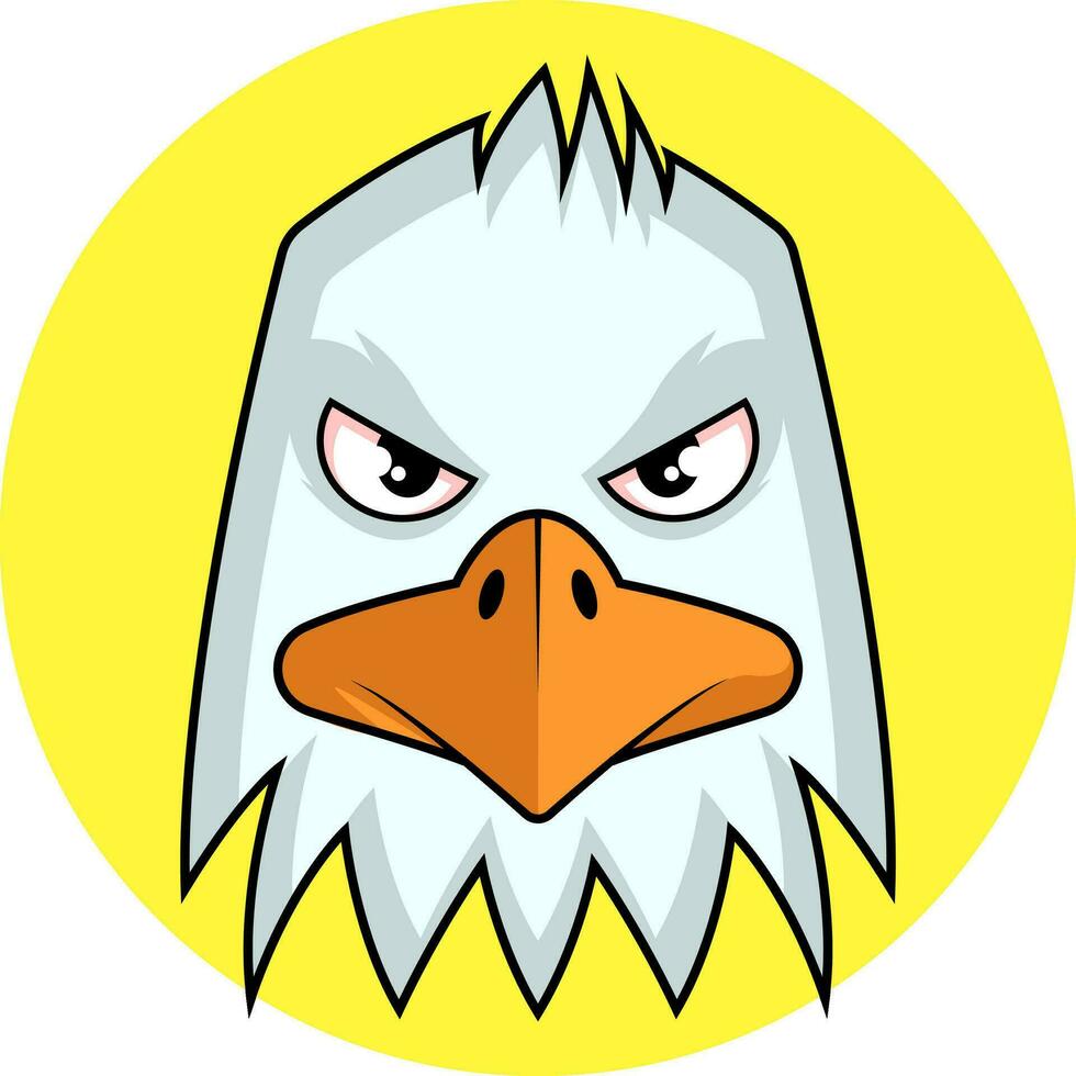 Angry cartoon white bird vector illustration on white background