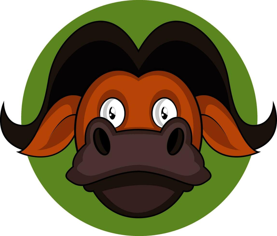 Cartoon brown buffalo vector illustration on white background