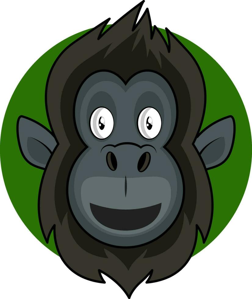 Happy cartoon gorilla vector illustration on white background