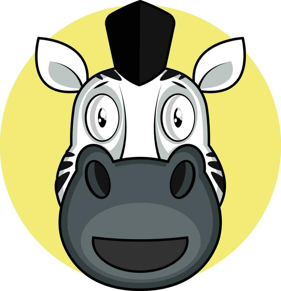 Happy cartoon zebra vector illustartion on white background