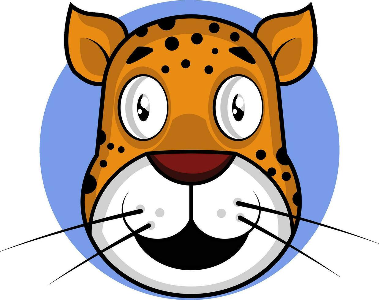 Happy cartoon leopard vector illustartion on white backgorund