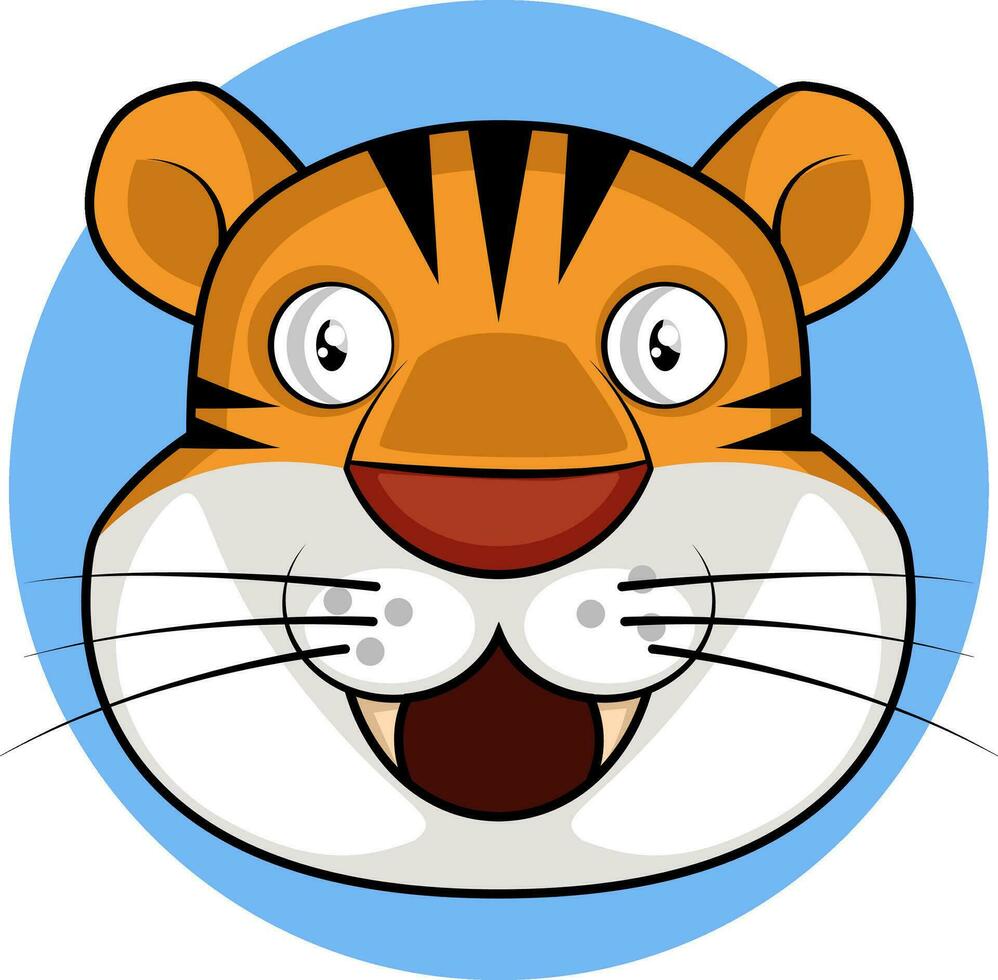 contento dibujos animados Tigre vector ilustración en blanco antecedentes