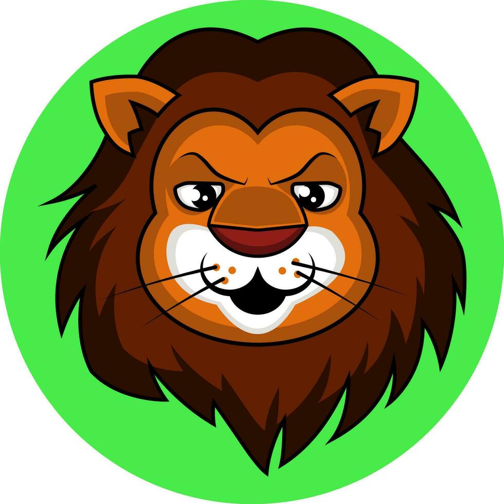 Simple cartoon lion vector illustartion on white backgound