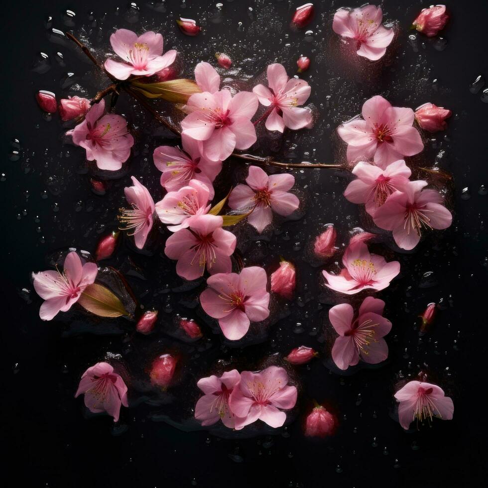 AI generated Cherry Blossom Petals photo