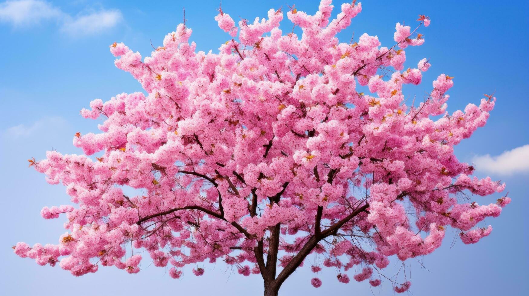 AI generated Cherry Blossom Tree Against Blue Sky photo