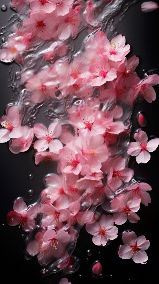 AI generated Cherry Blossom Petals photo