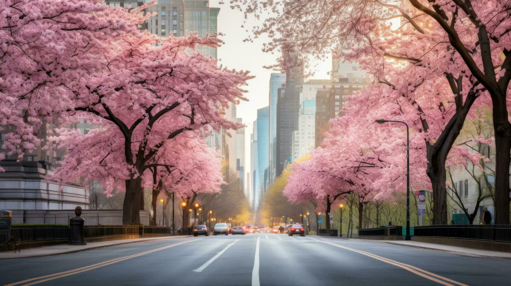 AI generated Cherry Blossom Avenue photo