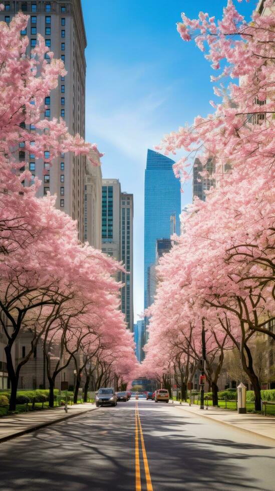 AI generated Cherry Blossom Avenue photo