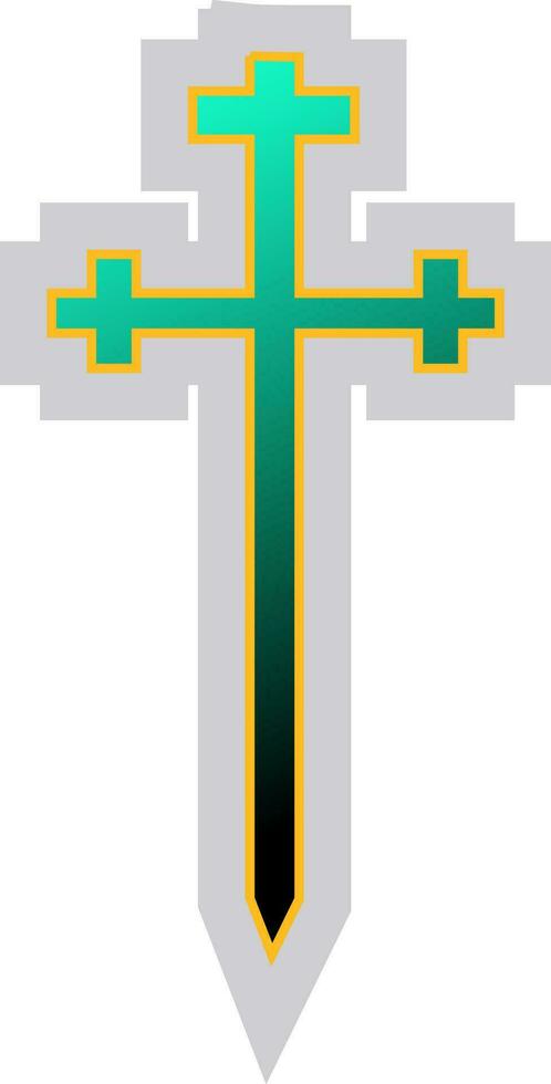 Blue and green symbol of an Aaronic Order Church vector illustration on a white background