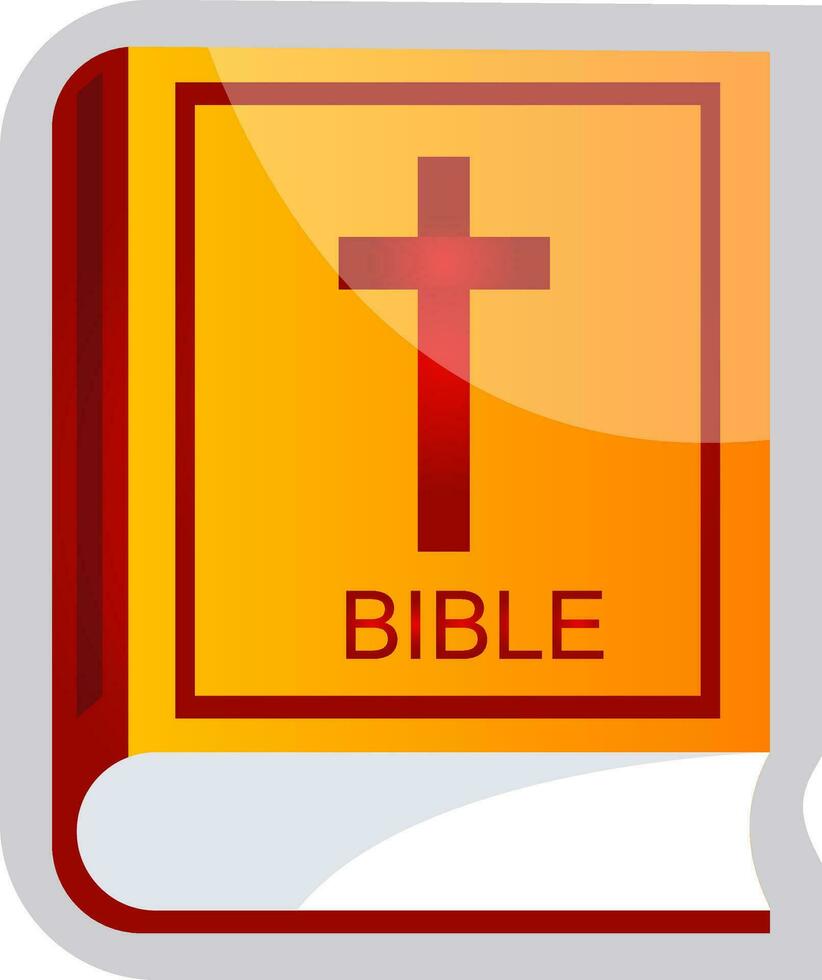 Yellow and red vector illustration of a Bible on a white background