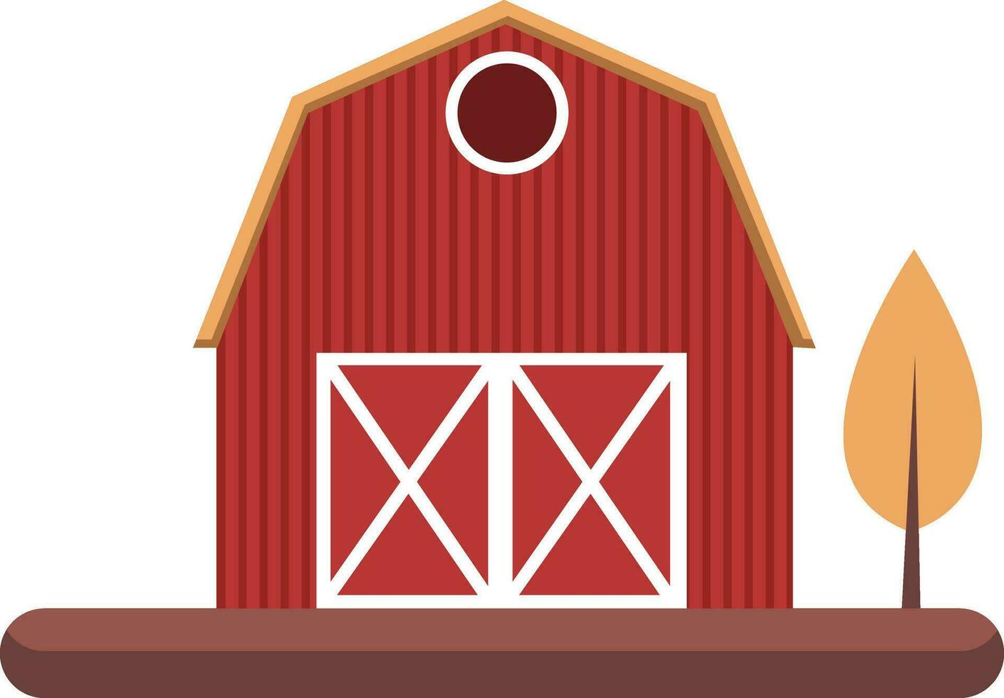 Simple cartoon red building vector illustartion on white background
