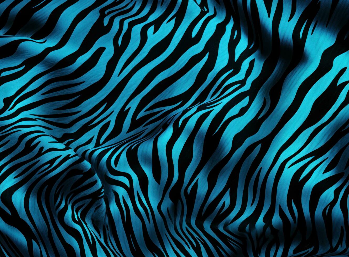 AI generated zebra print fabric on blue, photo