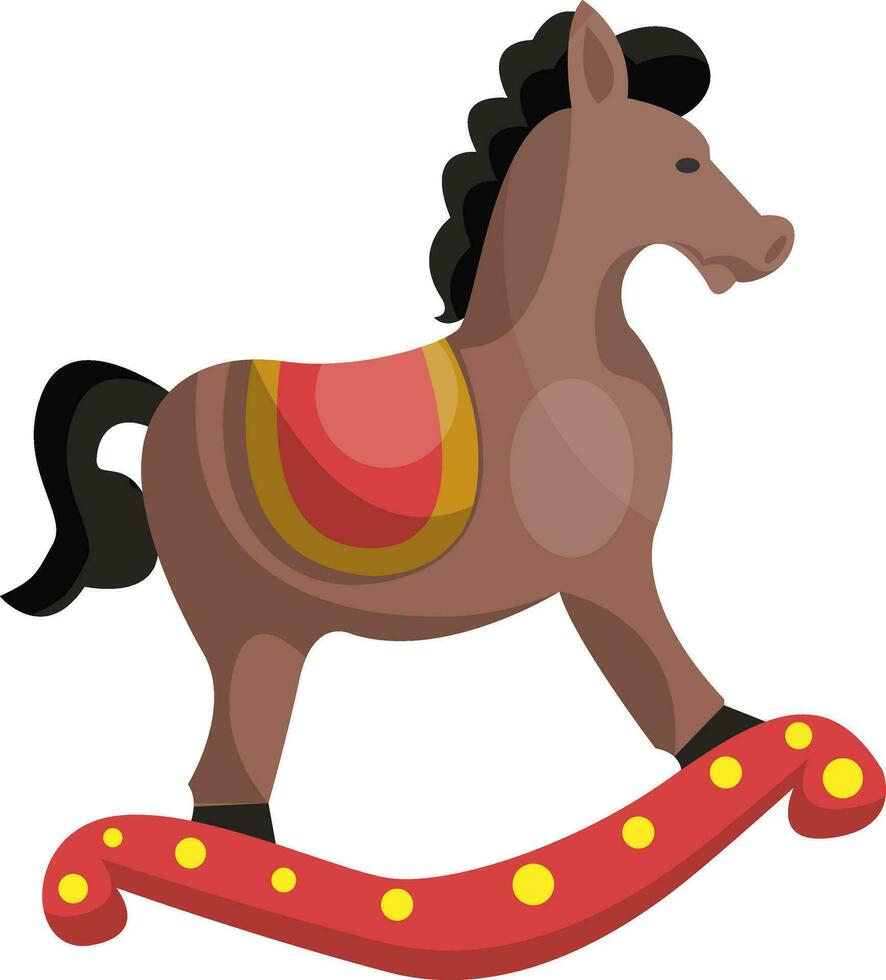 Cute swinging horse vector illustration on a white background