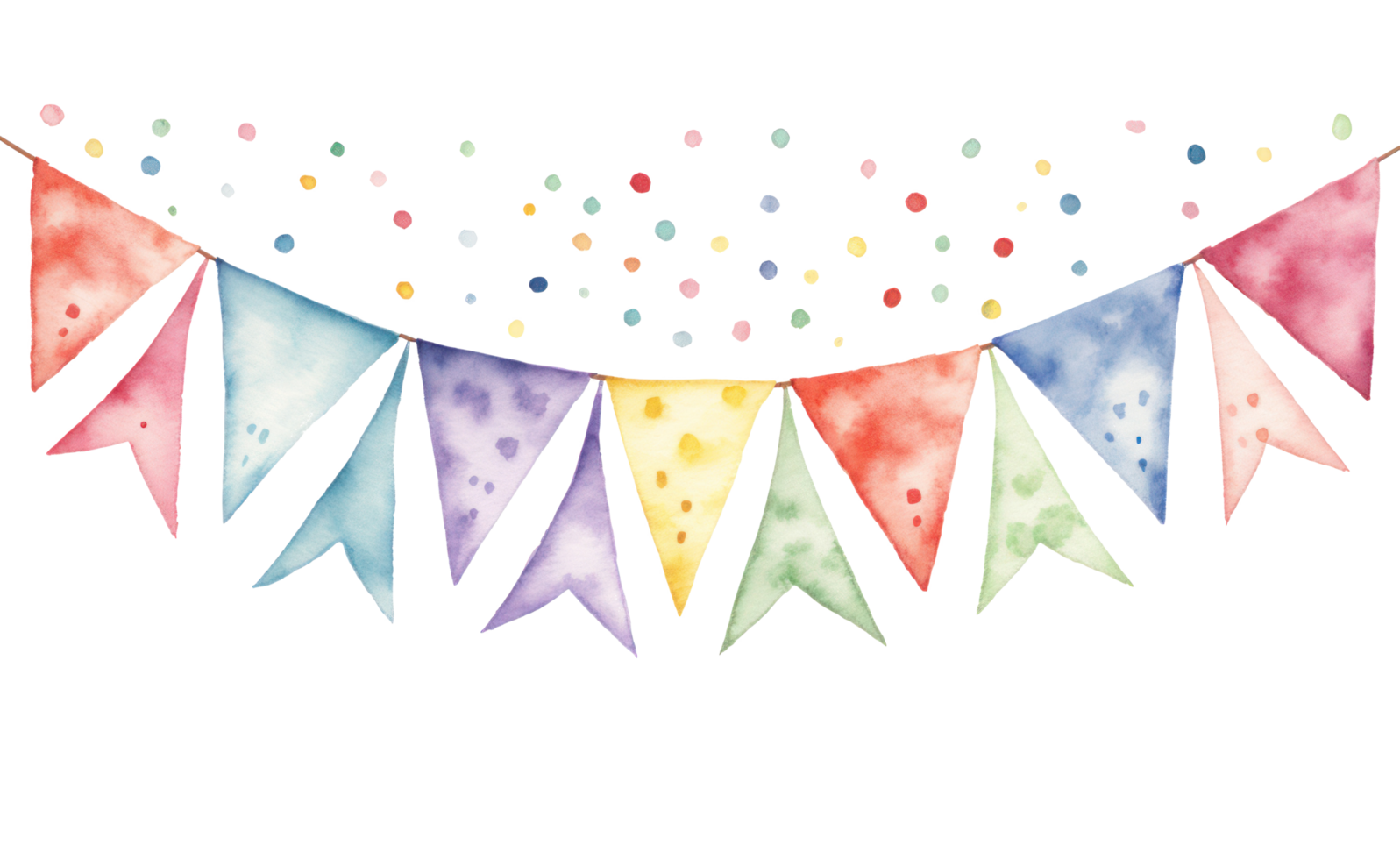 AI generated watercolor bunting garland isolated png