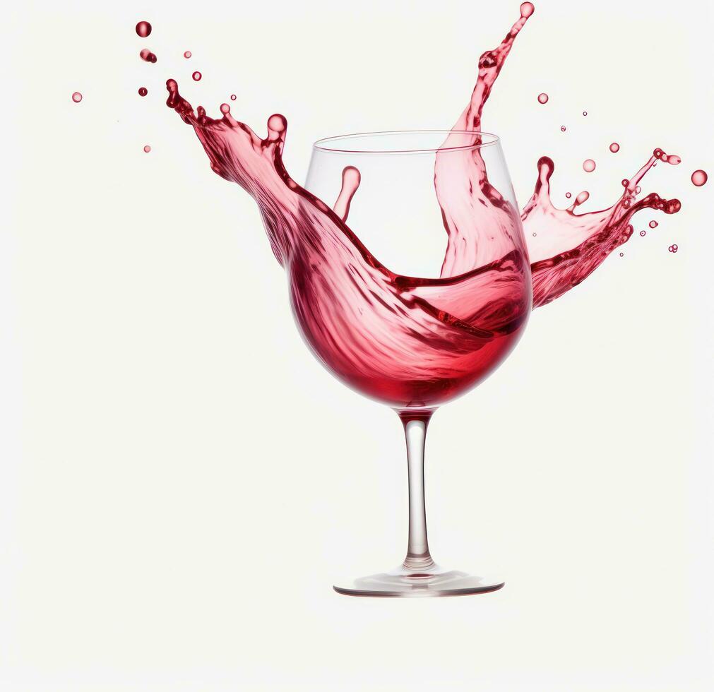 AI generated wine splashing into a glass of wine, photo
