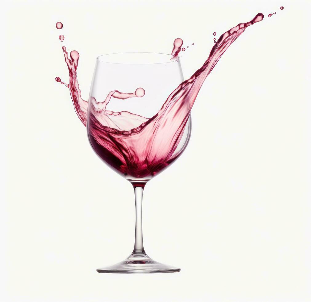 AI generated wine splashing into a glass of wine, photo