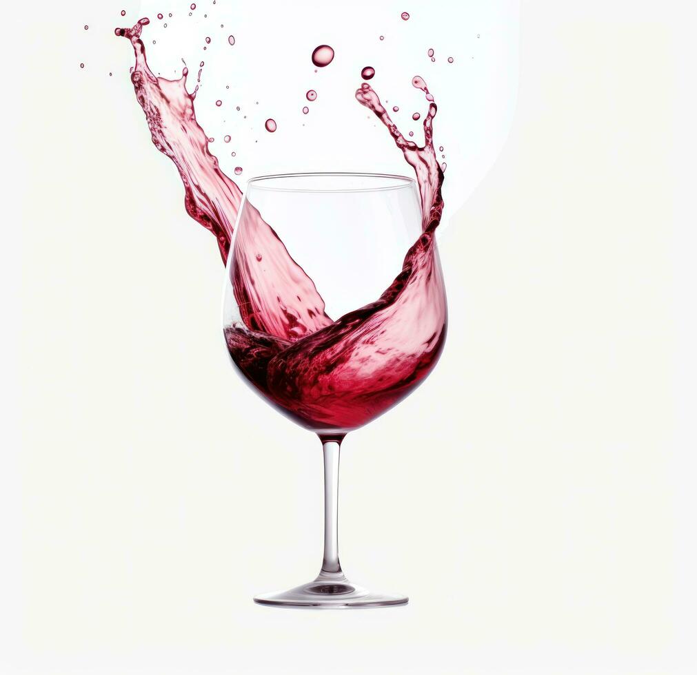 AI generated wine splashing into a glass of wine, photo