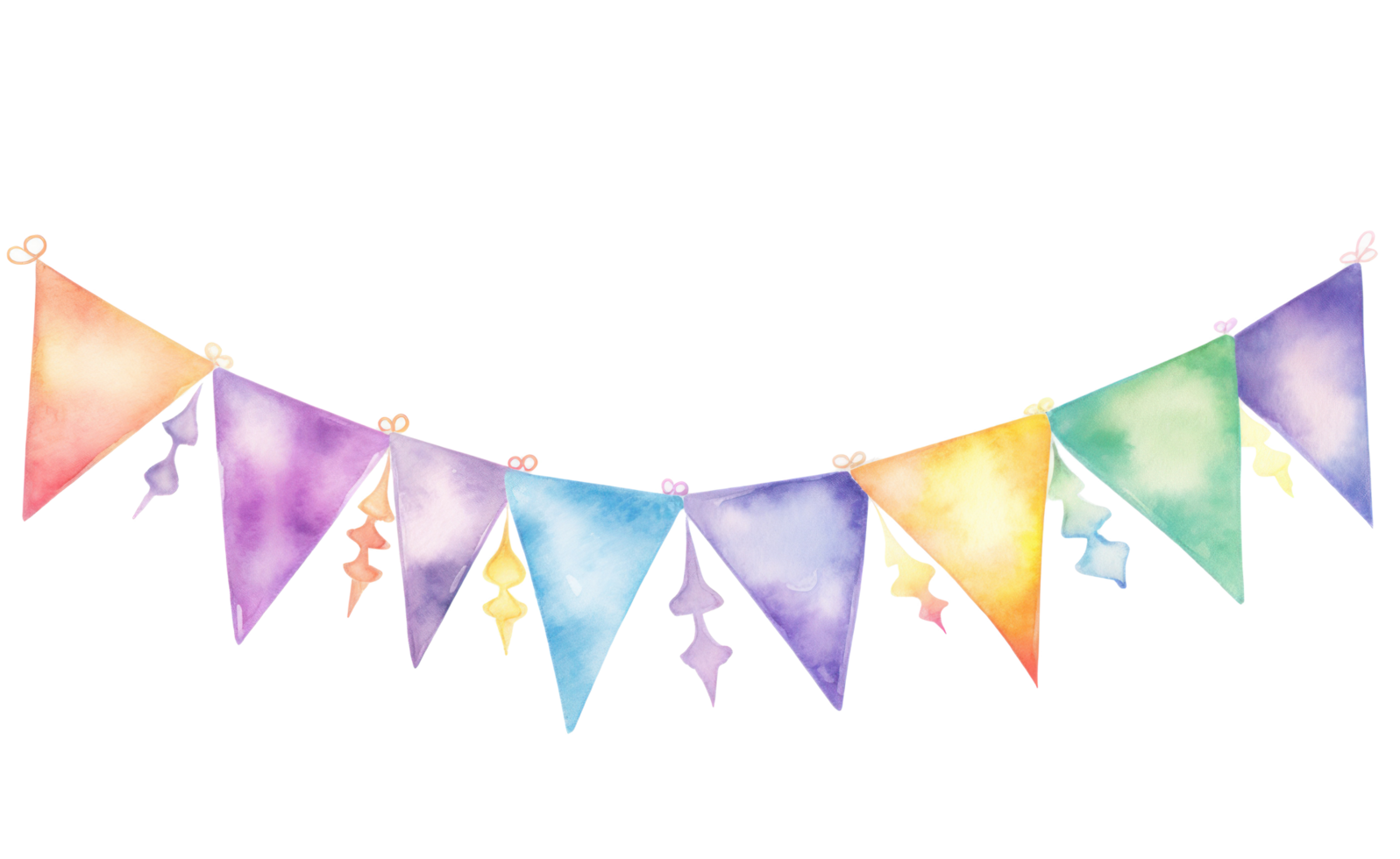 AI generated watercolor bunting garland isolated png