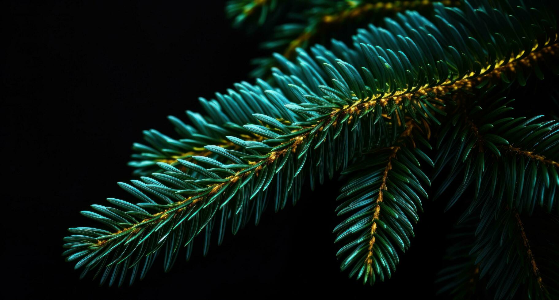 AI generated swiss fir christmas tree isolated on dark background christmas tree photo
