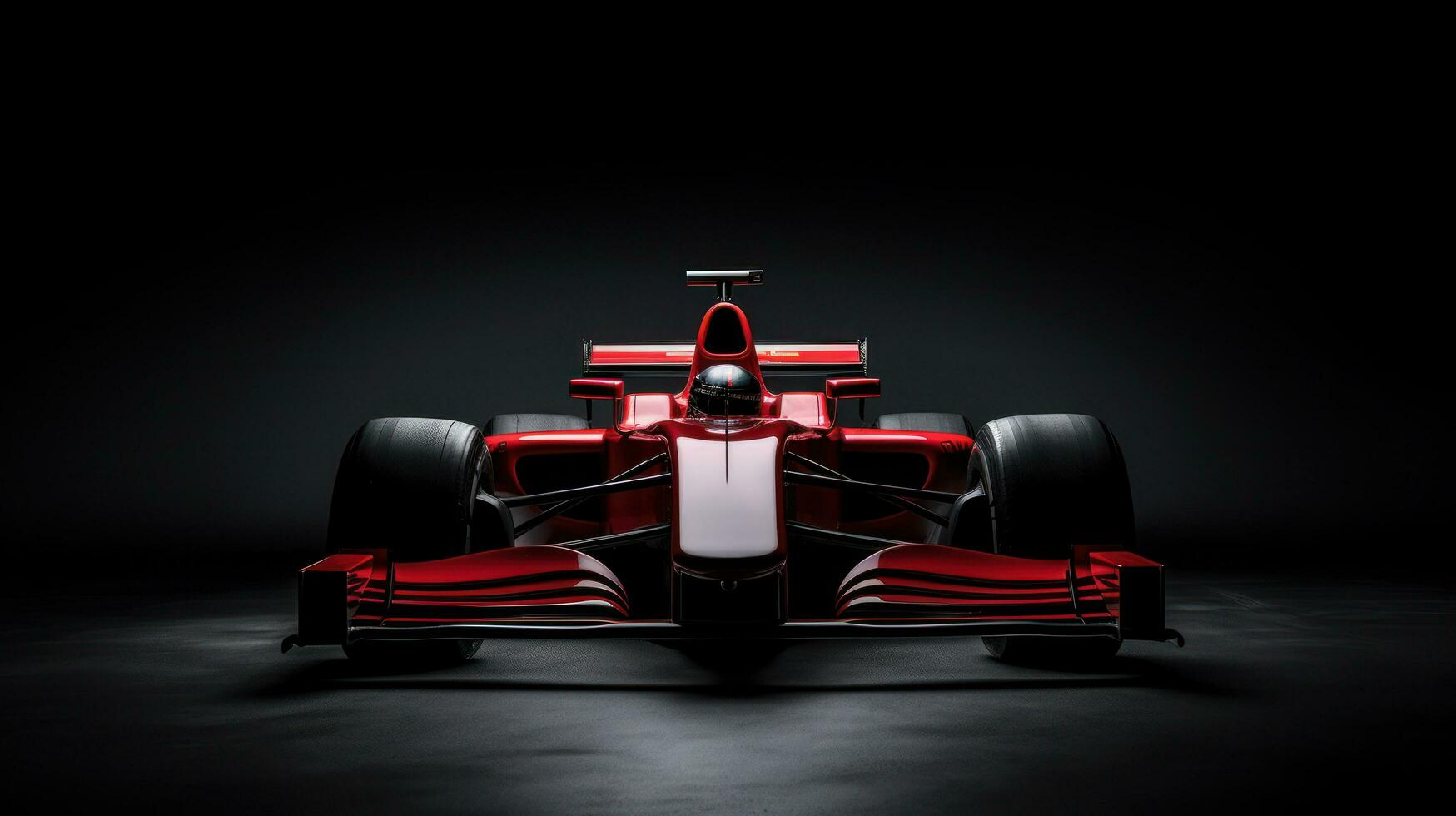 AI generated red racing car on a dark background with copy space photo