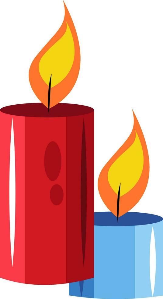 Burning candles Chinese New Year vector illustration
