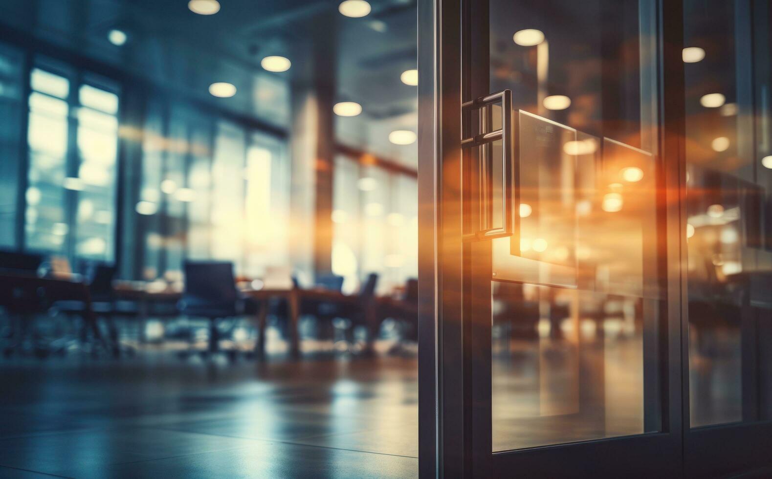 AI generated office door blurred blur background photo